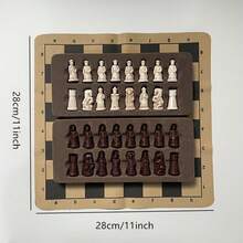 1 Set New Style Small International Chess, 3D Creative Character Shaped Chess Pieces, Small 28cm/11inch Chess Board Entertainment Game, Suitable For Various Holiday Gifts - Multicolor - View 4
