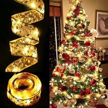 1pc 2/5/10m Outdoor Garden Battery Box Ribbon String Lights Warm/Colorful Lights Birthday Party Christmas Tree Halloween Decoration New Year Holiday Indoor String Lights Autumn Home Decor Wedding Anniversary Gift Surprise - Battery Box Christmas Ribbon - View 3
