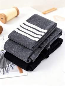 Women's Vertical Striped Leggings, Autumn Pure Cotton Slim Fit Tight Thin Cropped Pants, Slimming Elastic Pants - Multicolor - View 7