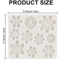 Snowflake Silicone Mold Christmas, Fondant Chocolate Candy Cake Decorating Mold, Non-Stick Reusable Baking Tool For Cupcake Toppers, Gum Paste, Polymer Clay & DIY Handmade Crafts, Easy Clean & Release - Beige - View 10