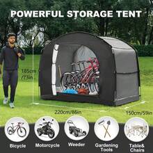 [Fits 2-3 Bicycles] Extra Large Outdoor Bicycle Cover Tent - UV Resistant, Fits 2-2 Bicycles, Portable, Foldable For Garage/Garden Storage - A - View 9