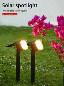 1pc Outdoor Solar Powered Spotlight 7 LED Floodlight Waterproof Design No Manual Charging Automatic Switch Suitable For Yard, Landscape, Fountain, Garden, Stairs, Fence - Spotlight - View 10
