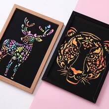 5pcs Reusable Animal Stencils, Lion, Tiger, Wolf, Dog Patterns For DIY Painting, Scrapbooking, Wall Decor And Craft Materials - Sets - View 7