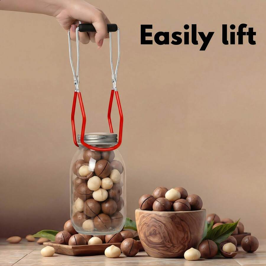 1pc Jar Gripper, Home Kitchen Canning Tool, Anti-Slip Heat-Resistant Glass Jar Holder, Canned Food Steaming & Retrieving Accessory, Practical Christmas Kitchen Home Gift - Multicolor - View 1