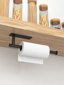 1 Kitchen Paper Towel Holder, Black Wall-Mounted Paper Towel Rack, For Home Use - Black - View 1