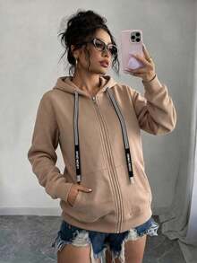Plus Size Sweatshirts & Hoodies - Camel - View 3