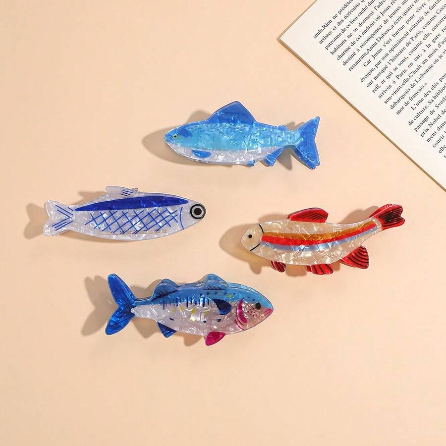 1pc Korean Sardine Hair Claw Clip Niche Cute Sweet French Style Back Head Hair Accessory