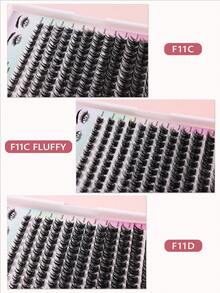 D-Curl Lash Clusters, Single Fluffy Lashes, 12 Rows Mixed Length 10-16mm Lash Extensions, Soft Natural Voluminous False Lashes, DIY Lash Extension At Home, Lash Clusters, Single Lashes - D - View 8