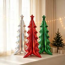 1pc 183cm Extra Large Standing Base Laser Christmas Tree Shaped Aluminum Foil Balloon Suitable For Christmas Party Decoration Cartoon Balloon - View 4