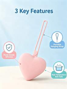 Heart-Shaped Portable Storage Bag, Suitable For Women And Travelers, Ideal For Storing Small Items, Comes With Pendant - Multicolor - View 3