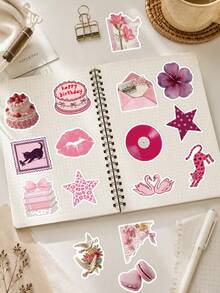 50pcs Girls Love Poem Sticker For Laptops, Skateboards, Guitars, Helmets, Holiday Parties, Classroom Diy Decorations, And As Holiday Gifts For Good Friends. - A - View 4