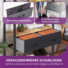 Yitahome Garderobenregal, 6-in-1-Garderobenständer mit 2 Schubladen, Standgarderobe mit Schuhablage, 8 Haken -von GeoTower- - Rostbraun - Übersicht 7