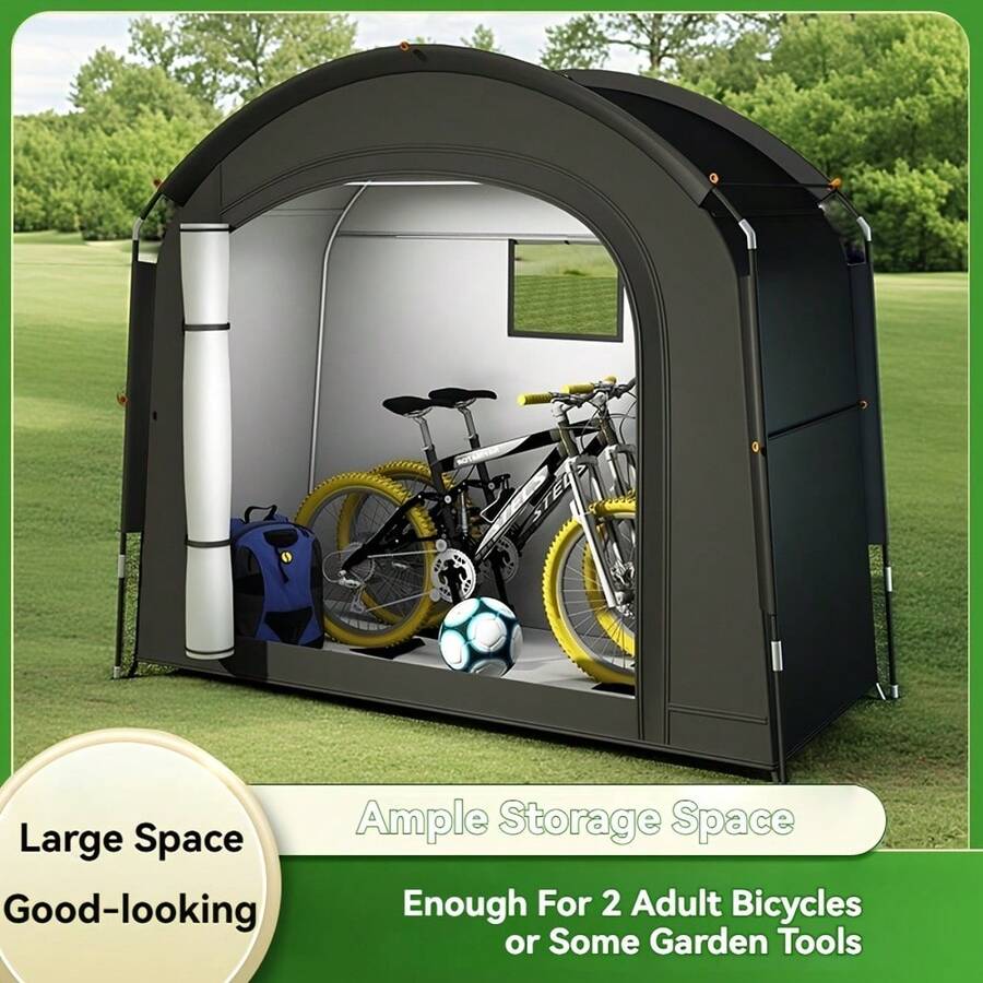 [Fits 2-3 Bicycles] Extra Large Outdoor Bicycle Cover Tent - UV Resistant, Fits 2-2 Bicycles, Portable, Foldable For Garage/Garden Storage