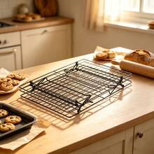 1/3/5PCS 16X10 Inch Foldable Cooling Rack, Baking Tray Style Rack, Stackable Baking Cooking Drying Cooling Rack, Camping Grill, BBQ Rack, Kitchen Supplies, Perfect Gift For Cooking Baking Cooling Cookies Cakes Suitable For Various Holidays - View 10