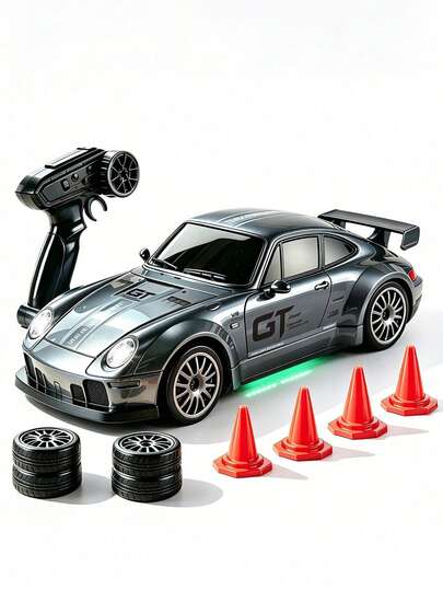 1pc Remote Control Drift Car, 1:20 Kids RC Car, 30km/H Speed 4WD High-Speed RC Car, 2.4GHz 4WD Drift Car With Gyroscope, LED Lights, Includes Rechargeable Battery And Spare Drift Tires, Ideal Model Hobby Gift For Boys Aged 3-6, 7-12, Perfect Christmas/Halloween/Easter/Thanksgiving/Valentine's Day/New Year Gift For Adults, Boys, Girls And Children
