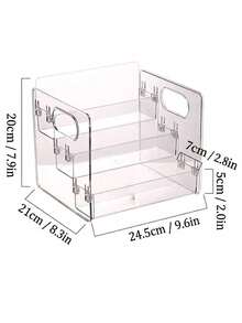 3-Layer Transparent Acrylic Cosmetic Storage Box, Large Capacity Makeup Display Rack, Desktop Drawer Organizer, Made Of Transparent Acrylic Material, Layered Design, Can Store Lipstick, Eye Cream, Cushion, Lotion, Makeup Brushes, Etc.; Equipped With Handle, Convenient To Access, Ideal Choice For Home Storage - Multicolor - View 15