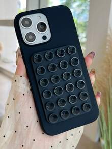 1pc Silicone Suction Cup Phone Back Sticker Multi-Function Portable Square Foldable Stand Bracket (Phone Case Not Included) - Multicolor - View 14
