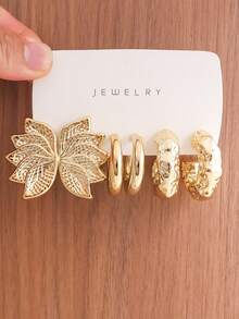6-18PCS Gold Stud Earrings Set, Fashionable And Elegant, Suitable For Women's Daily Wear And Gatherings. (This Product Is Made Of CCB Material, Please Confirm If The Material Is Suitable For You Before Purchasing) - Multicolor - View 4