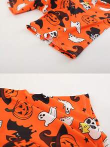 1pc Men's Boxer Briefs, Soft And Skin-Friendly, Bright Orange Halloween Theme, Ghost, Black Cat, Pumpkin And Skull Pattern, Playful And Quirky Style - Multicolor - View 5