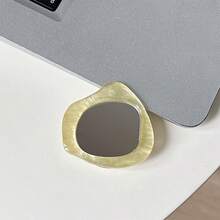 1pc Solid Color Phone Airbag Holder Shell Pattern Mirror Phone Stand Minimalist Makeup Mirror Stand Desktop Video Watching Support Stable Retractable Adhesive - Multicolor - View 9