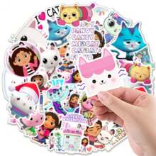 50pcs Gabi Dollhouse Graffiti Cross Border Cartoon Animation DIY Notebook Luggage Stickers Waterproof - Multicolor - View 2