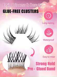 60 قطعة رموش ذاتية اللصق بتصميم C Curl، كثيفة وحجمية، بطول مختلط من 8-16 ملم، لإنشاء مكياج عيون الثعلب الطبيعي، رموش صناعية، رموش صناعية - L - مشاهدة 6