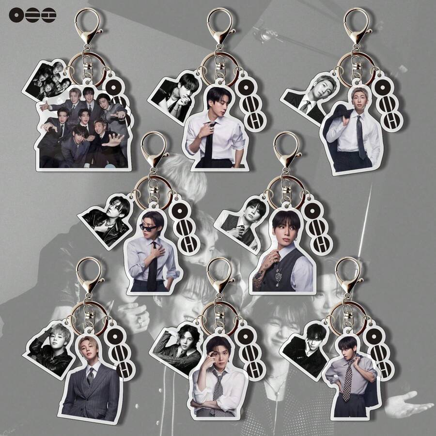 BTS 2026 New Acrylic 3 Pieces Keychain Bag Charm Celebrity Merchandise - A - View 1
