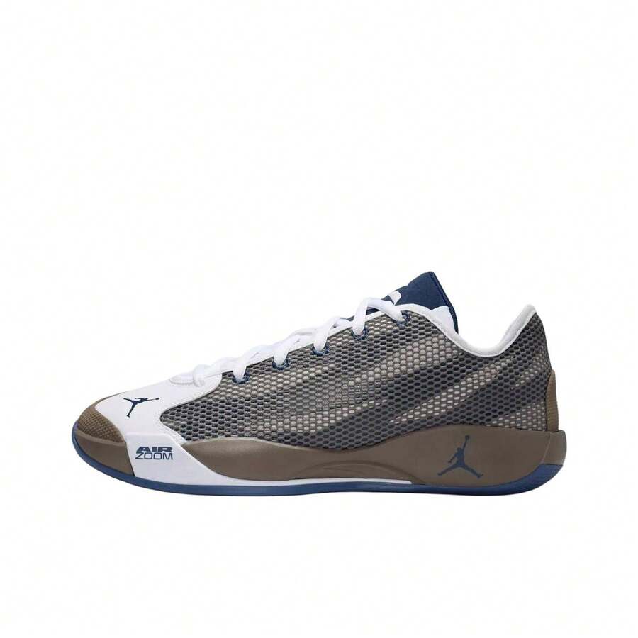 Nike Jordan Luka .77 PF Comfortable Fit Basketball Shoes Men's White Brown Blue - Brown - View 1