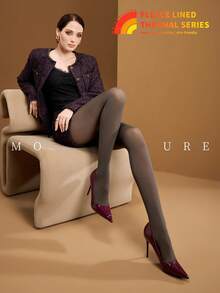 MOIRÉALLURE 1雙日常穿著透膚感緊身褲 - 灰色 - 查看 5