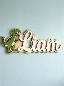 1PC Customized Dinosaur Name Sign, Personalized Baby Name Photo Prop Decor, Children's Room Decoration, Nursery Decor, Custom Name Sign, Customized Baby Shower Party Decoration, Perfect Gift For Baby Boy And Girl, Room Decor, Boy's Room Decor, Girl's Room Decor - Multicolor - View 6