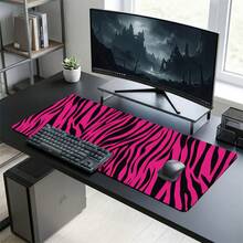 Abstract Pink & Purple Line Pattern XXL Extended Gaming Mouse Pad, Non-Slip Durable Rubber Base, Smooth Surface Suitable For PC/Laptop/Office/Home Gaming, Aesthetic Desk Mat, Study & Office Supplies, Back To School Desktop Accessory Set - A - View 6