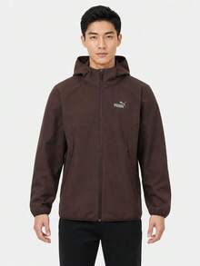 Puma Men's ESSENTIALS Woven Jacket - Dark Chocolate Hooded Jacket 63937933 - Brown - View 1