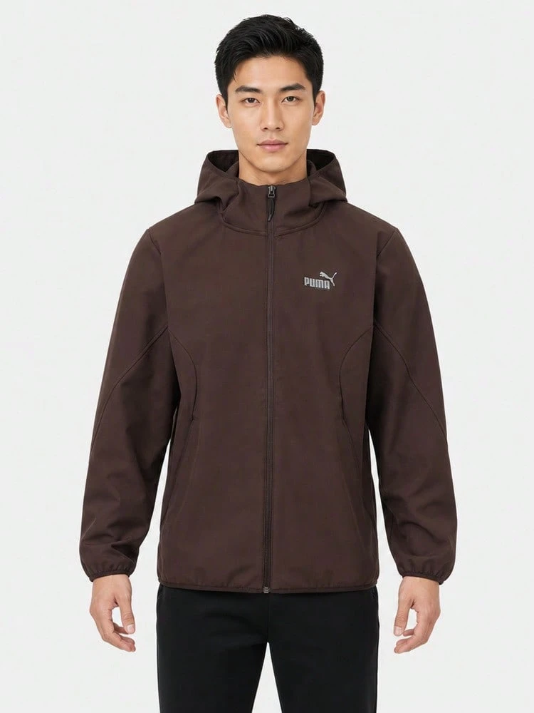 Puma Men's ESSENTIALS Woven Jacket - Dark Chocolate Hooded Jacket 63937933 - Brown - View 1