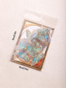 1包20入 3D金箔雷射蝴蝶手帳DIY裝飾PET貼紙 - 彩色 - 查看 11