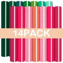 Permanent Adhesive Vinyl, 14 Pack Glossy, 12 X 10 Inches, For Craft Projects Permanent Adhesive Vinyl Sheets, Bundle For Silhouette Cameo Cutting Machines - Mixed Colors - View 14