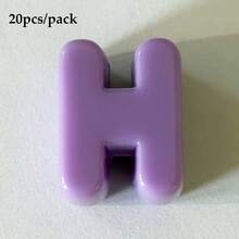 20顆紫色壓克力大孔字母珠 A-Z，DIY手工配件，可用於製作鑰匙圈與手機配件，適合DIY創意手工藝 - 紫色 - 查看 22
