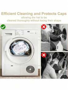 Hat Cleaning Cage For Washing Machine, Hat Cleaning Rack With Mesh Bag For Baseball Caps, Cleaning Cage, Hat Cleaning Device, Protective Cleaning Cage, Hat Storage And Organization, Washing Bag/Cleaning Protective Cover, Suitable For Various Hats - White 2pcs - View 5