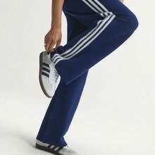 Adidas New Women's Plush Three-Stripe Retro Casual Training Pants - Blue and White - View 3