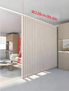Folding Door Curtain - Made Of Ribbed Polyester Fabric, Comes With Free Installation Hooks, Suitable For Living Room, Bedroom Or Kitchen As Privacy Decor Or Room Decoration Curtain. Modern Curtain | Polyester Fabric Curtain | Living Room Curtain - A - View 28