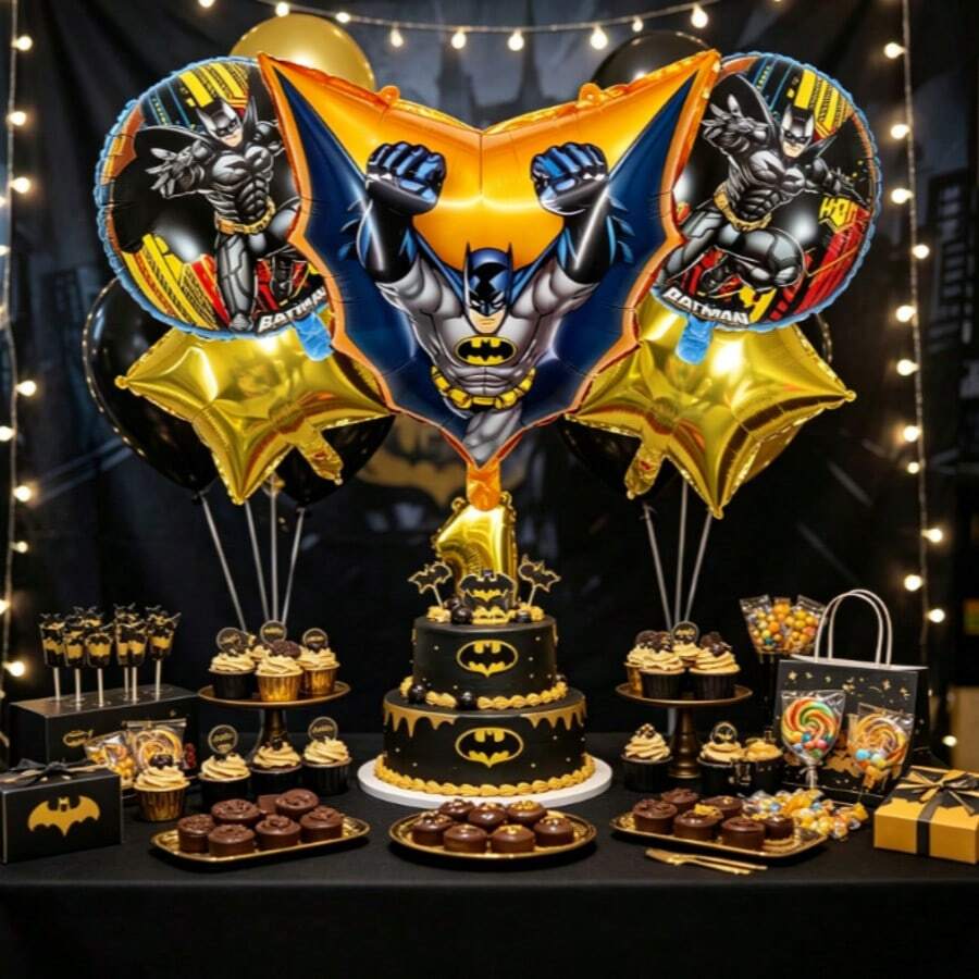 Warner Bros Cool Batman Party Aluminum Foil Balloon Set, Durable Foil ...
