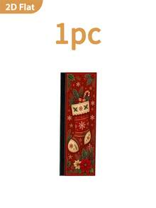 1/2Pcs Christmas Fridge Handle Covers, Christmas Socks, Berries, Poinsettia Pattern, With Hook-And-Loop, Suitable For Refrigerator, Oven, Microwave, Dishwasher, Christmas Holiday Kitchen Decor - View 8