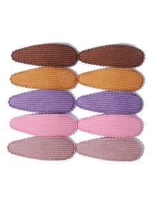 10pcs Vintage Mori Style Embroidered BB Hair Clips Set, Non-Damaging Water Drop Hair Clips For Daily Wear, Photo Decoration, Hair Accessories - Mixed color - View 11