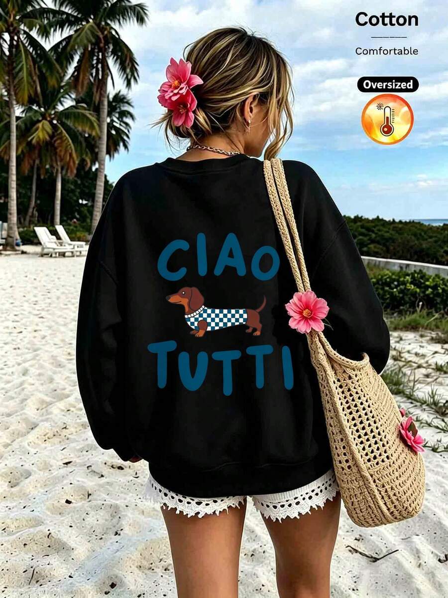 2026 Autumn/Winter Custom Loose Black Pullover Hood - Black - View 1