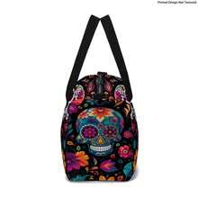 Elegant Travel Bag/Duffel Bag/Yoga Bag/Gym Bag, Skull Flower/Colorful Skull Design, Suitable For Travel, Daily Carry, Fitness, Snow, Camping, Outdoor Activities Holiday Essentials Holiday Travel Essentials Travel Accessories Bag For School School Accessories School Stuff - Multicolor - View 7