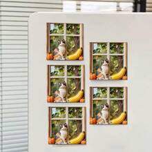 Japanese Country Style Cat Fridge Magnet, 3D Embossed Personalized Cute Creative Gift Decoration Magnetic Souvenir, These Exquisite Fridge Magnets Are Great Creative Gifts, Can Be Used To Decorate Kitchen, Whiteboard, Storage Cabinet, Refrigerator, Also For Home Decor - Style a - View 3