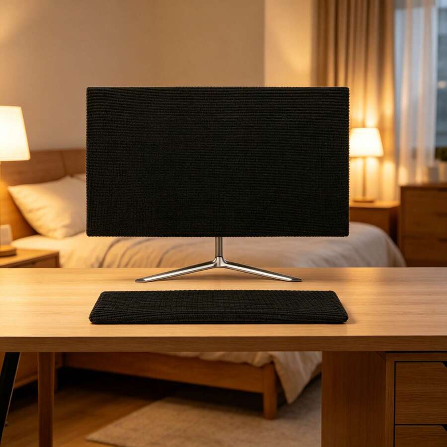 1 Funda antipolvo para monitor de computadora de escritorio, protector de pantalla de unicolor fácil de instalar diseñado para proteger las pantallas de computadora de escritorio del polvo, funda antipolvo para monitor de computadora de escritorio, funda para teclado, protector de pantalla de estilo minimalista - Multicolor - Ver 1