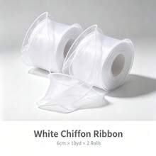 50yd/40yd/10yd 4cm Wide Iridescent Gradient Fish Tail Tulle Ribbon, Flowing Ruffle Wave Edge Chiffon Ribbon, Easy To Cut And Shape DIY Hair Accessories Bows Cake Trim Bouquet Gift Wrapping Wedding Birthday Party Decoration Supplies - White - View 18
