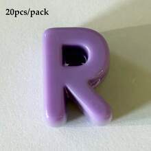 20顆紫色壓克力大孔字母珠 A-Z，DIY手工配件，可用於製作鑰匙圈與手機配件，適合DIY創意手工藝 - 紫色 - 查看 13