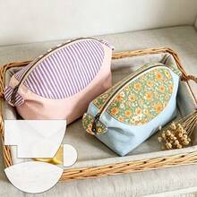 3pcs Handmade Fabric Shell Sewing Template DIY Storage Bag & Zipper Pouch Quilting Templates Two Sizes Of Sewing Patterns To Choose From Durable PET Material Ideal For Making DIY Gifts For Friends And Family Cutting Templates For Craft Enthusiasts - Classic - View 5
