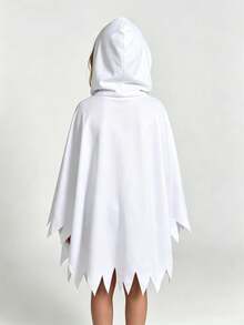 Halloween Ghost Costume Kids White Hooded Ghost Cape - Multicolor - View 4